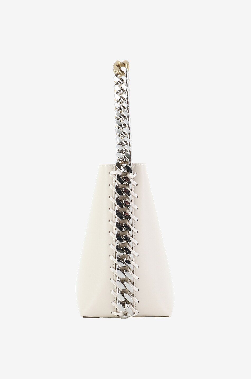 STELLA McCARTNEY Frayme faux nappa leather bucket bag Women WHITE 4