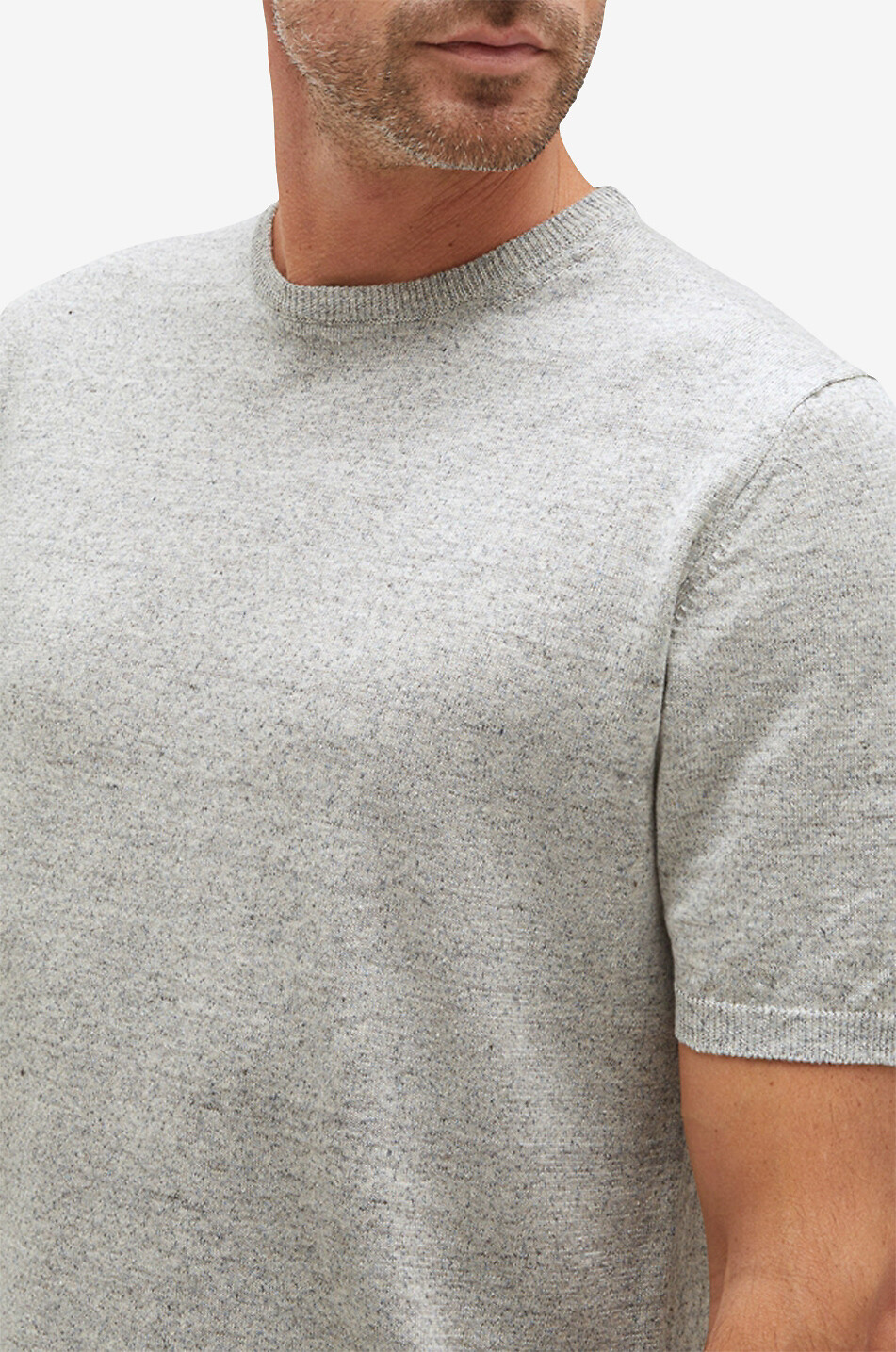 MAURIZIO BALDASSARI T-Shirt à manches courtes en lin Homme GRIS CLAIR 5