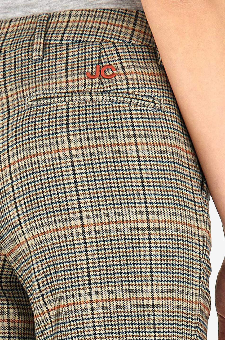 JACOB COHEN Lässige karierte Hose mit weitem Bein Damen BRAUN 5