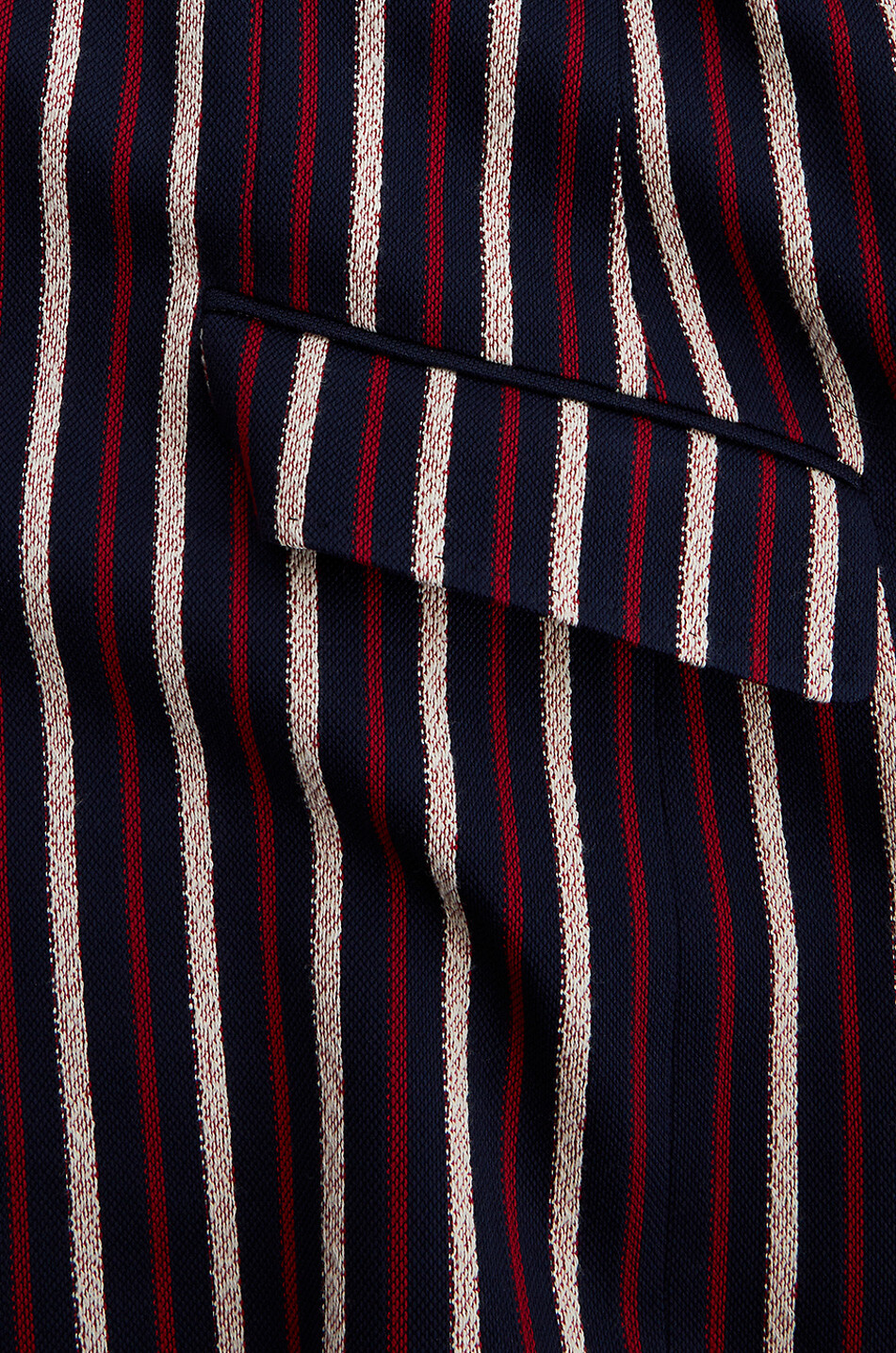 ETRO Blazer rayé en coton piqué à boutonnage simple Homme BLEU FONCE 8
