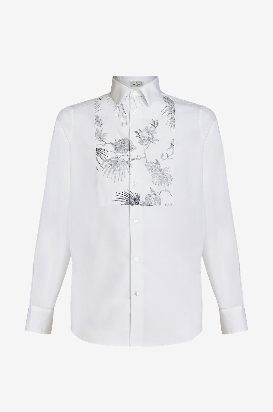 Hemd mit Palmenblatt-besticktem Latz