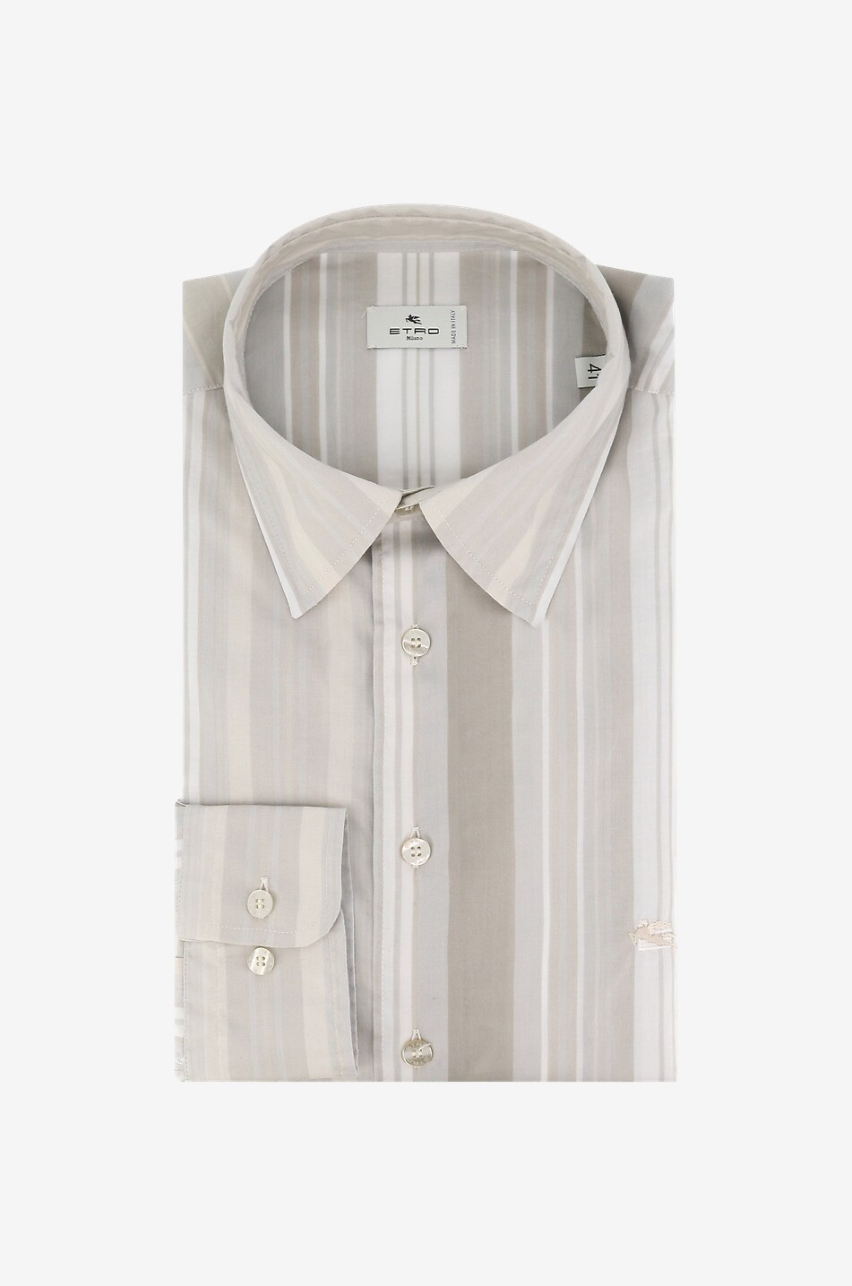 ETRO Leichtes gestreiftes Langarm-Hemd Herren Hellbeige 1