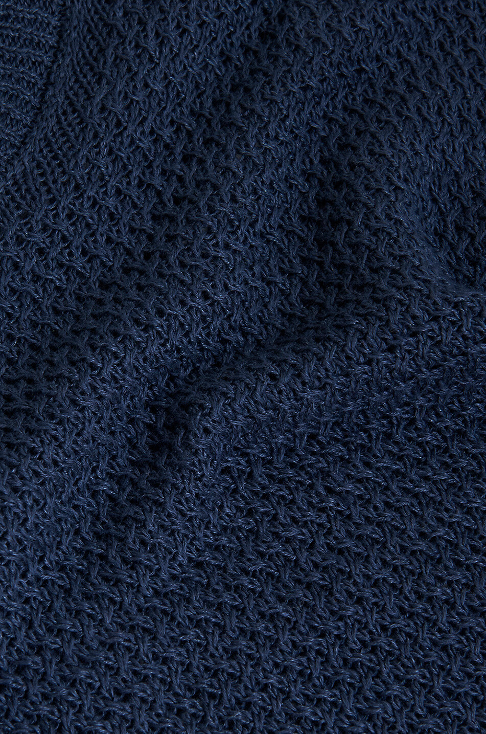 Openwork knit crewneck linen jumper