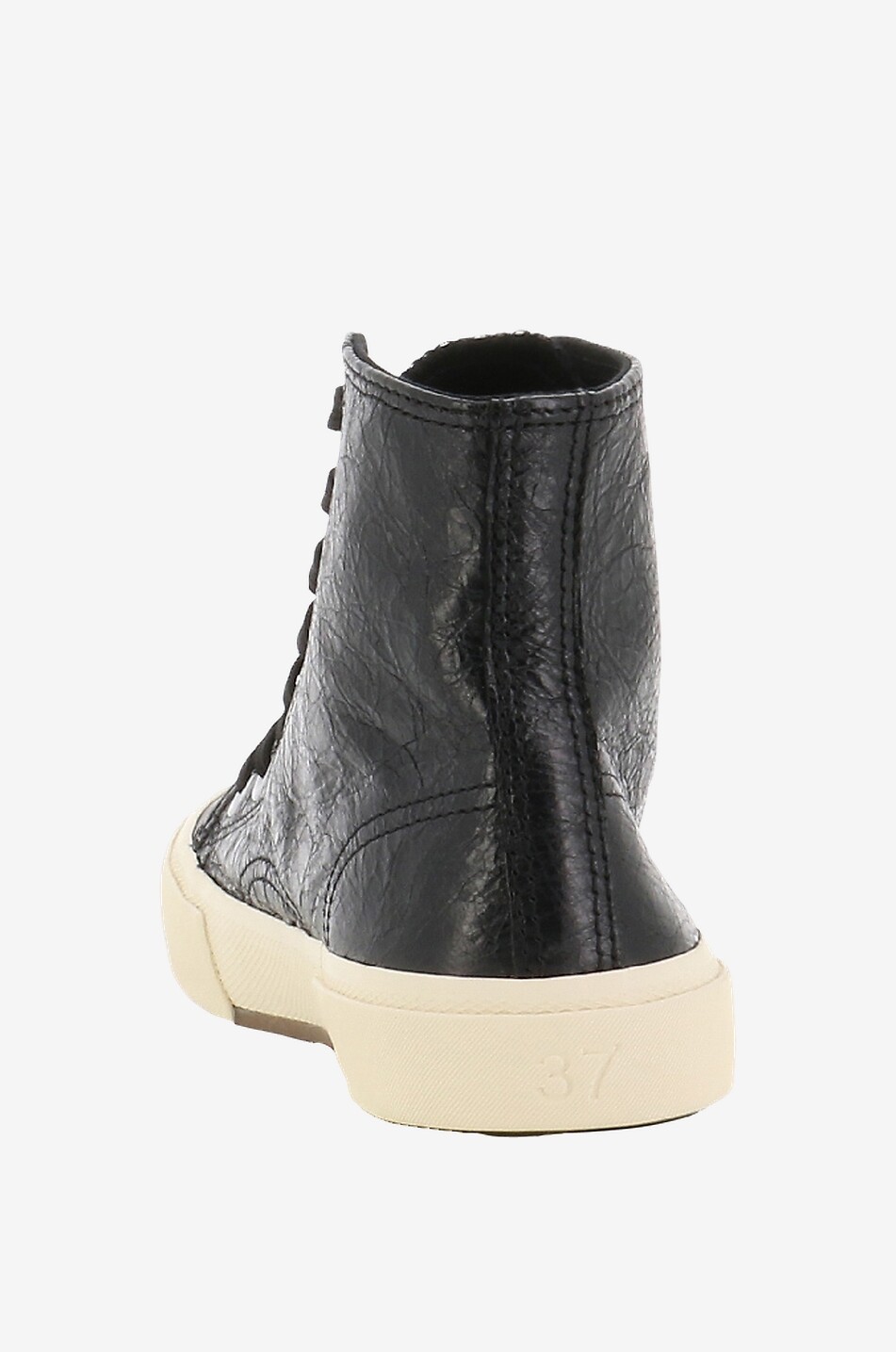 BALENCIAGA Baskets à lacets en cuir aréna Paris High Top Femme NOIR 4