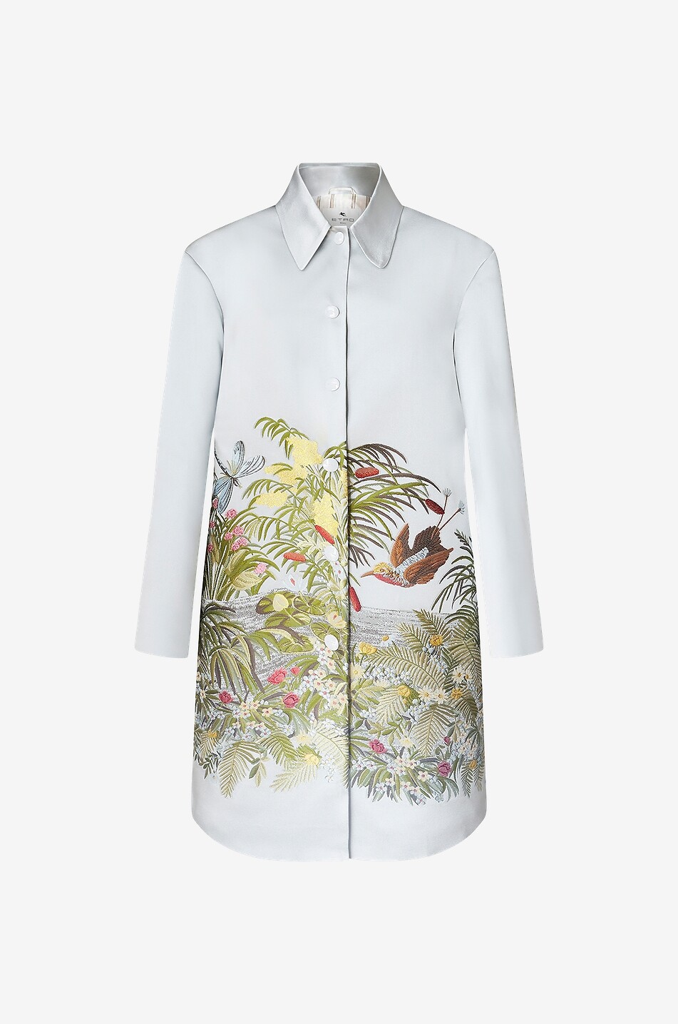 Manteau trois-quarts en jacquard paysage