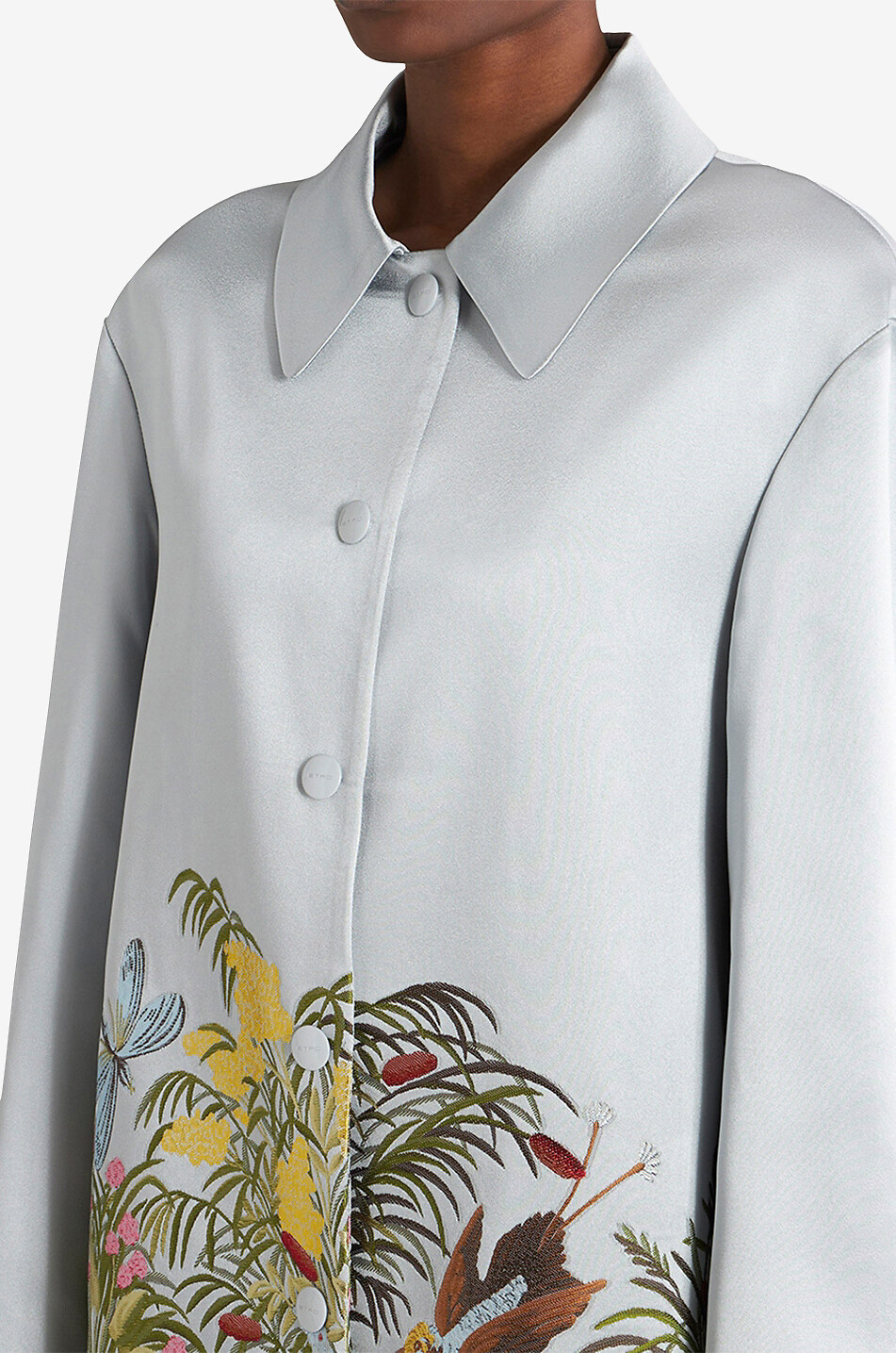 ETRO Dreiviertelmantel aus Jacquard mit Landschaft Damen BLAU 5