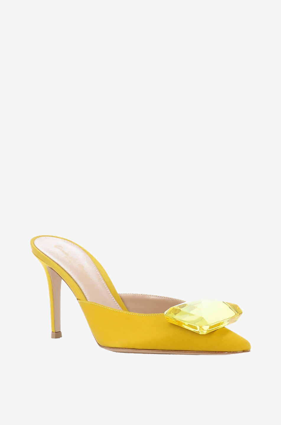Mules à talon en satin Jaipur 85