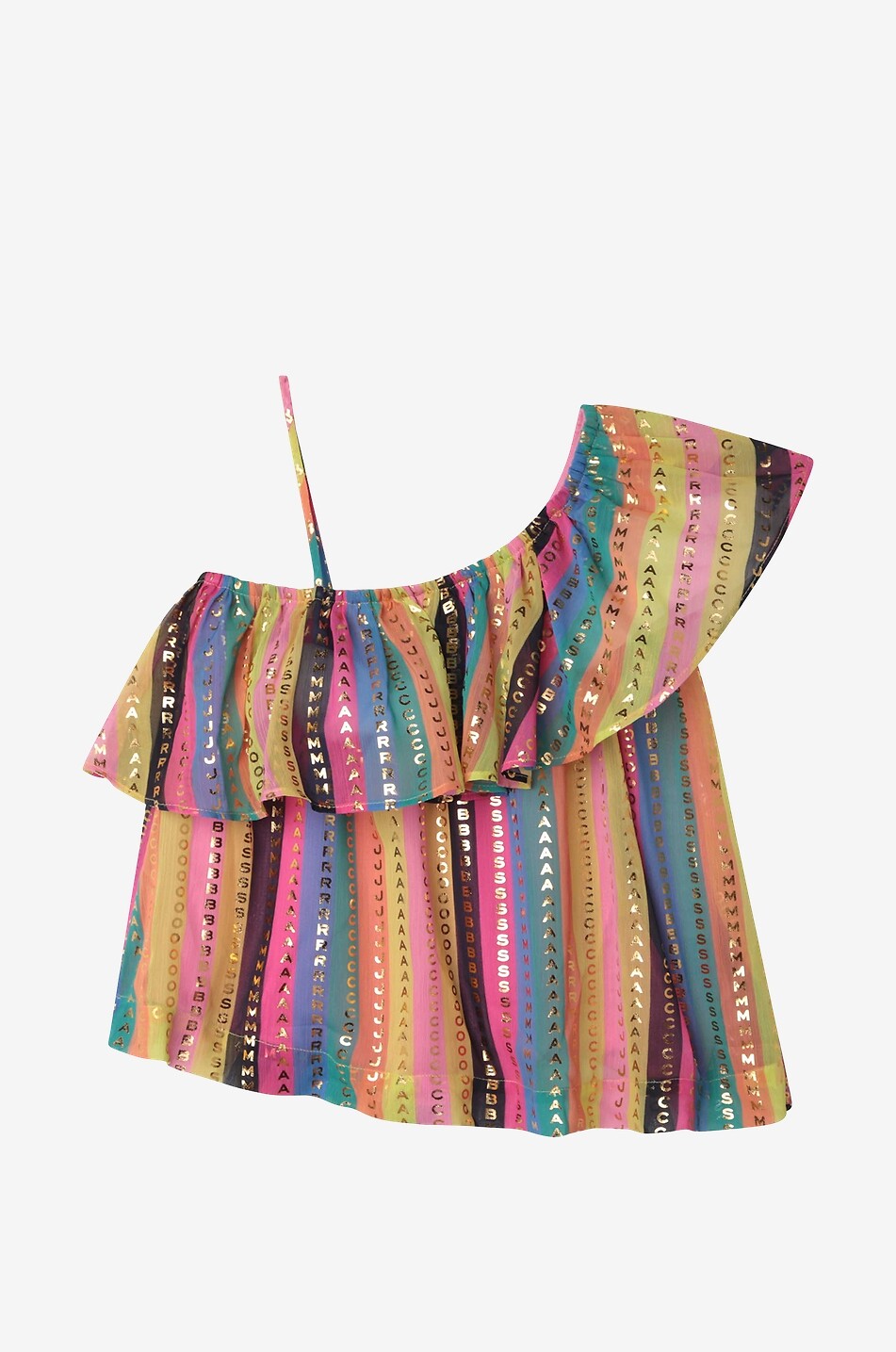 Top à épaule dénudée rayé fille