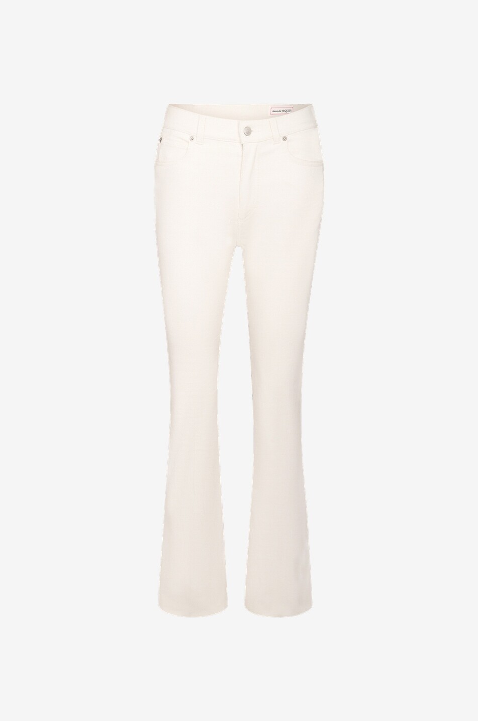 ALEXANDER McQUEEN Stretch denim bootcut jeans Women EGGSHELL 1