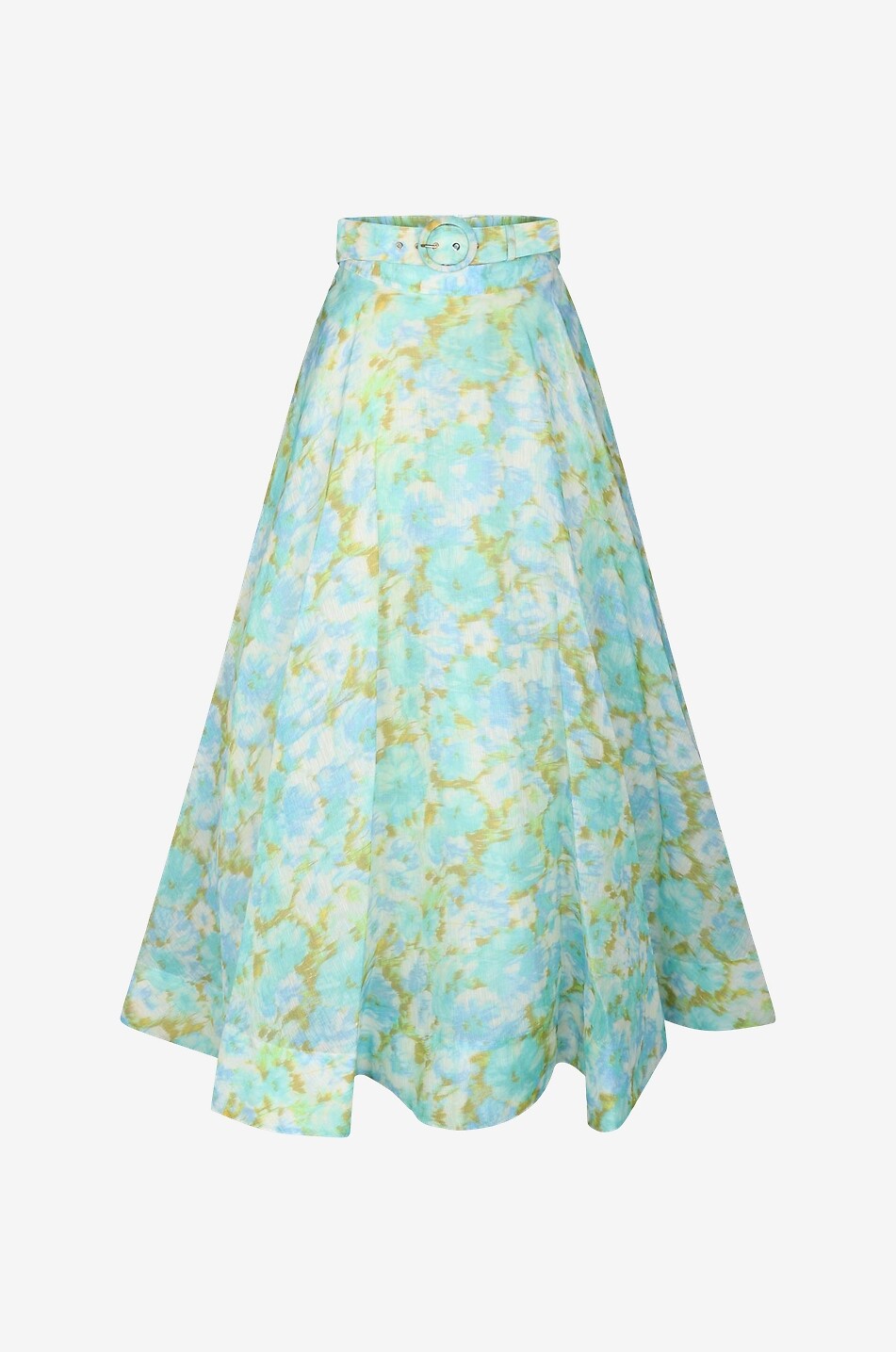 High Tide Ikat linen and silk blend flared maxi skirt