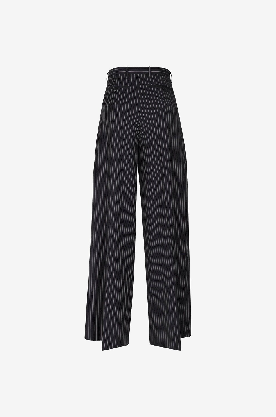 Pantalon large milleraie en laine mélangée