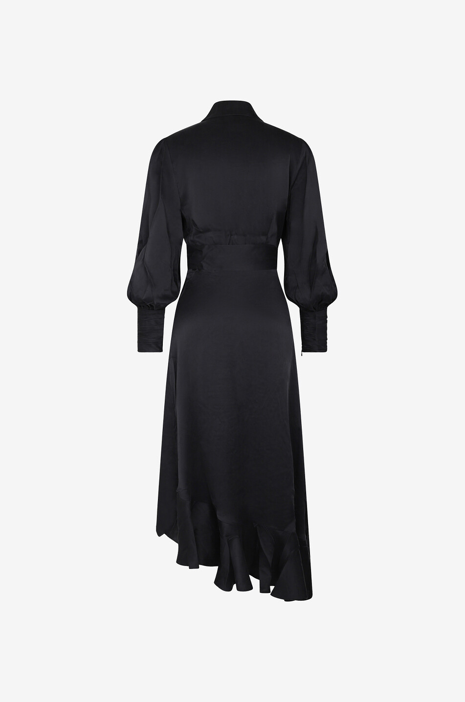 ZIMMERMANN Silk satin midi wrap dress Women BLACK 2