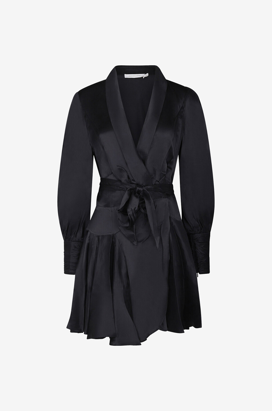 Silk satin mini wrap dress