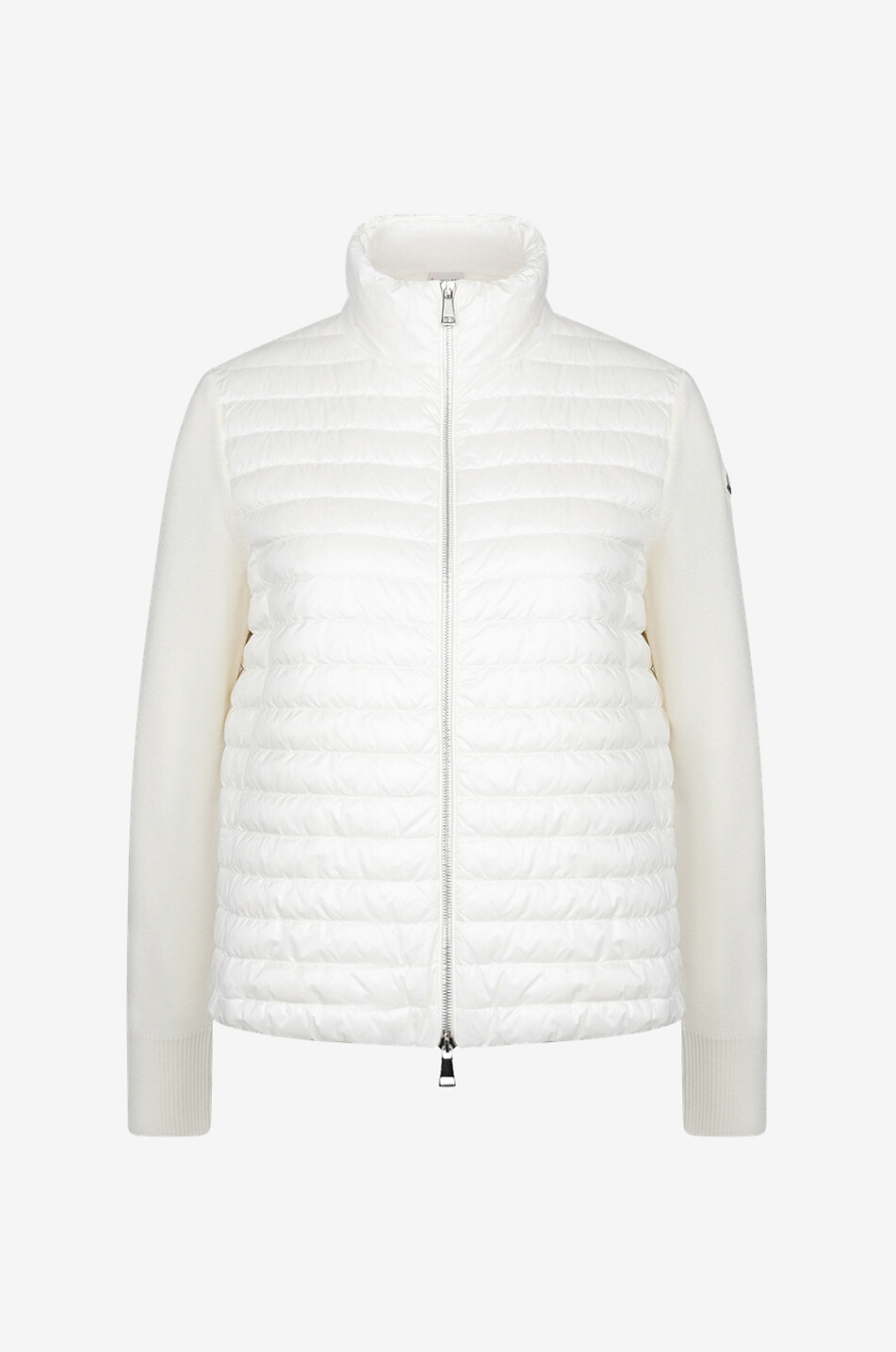 MONCLER Cardigan en duvet et maille à col montant Femme BLANC 1