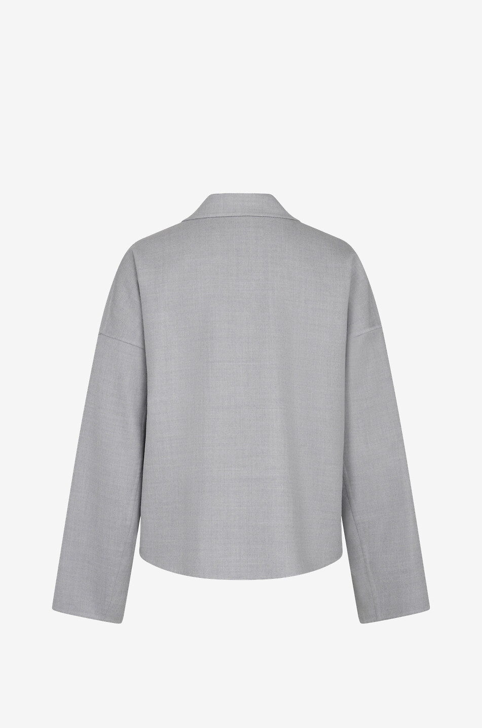 FABIANA FILIPPI Veste chemise raccourcie en laine et soie Femme GRIS CLAIR 2