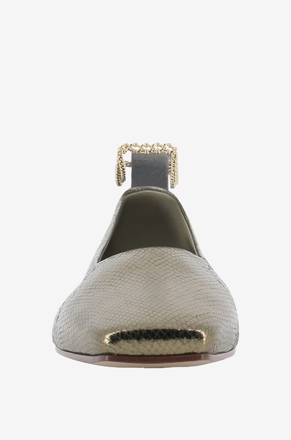 Ballerinas aus Leder mit eckiger Kappe