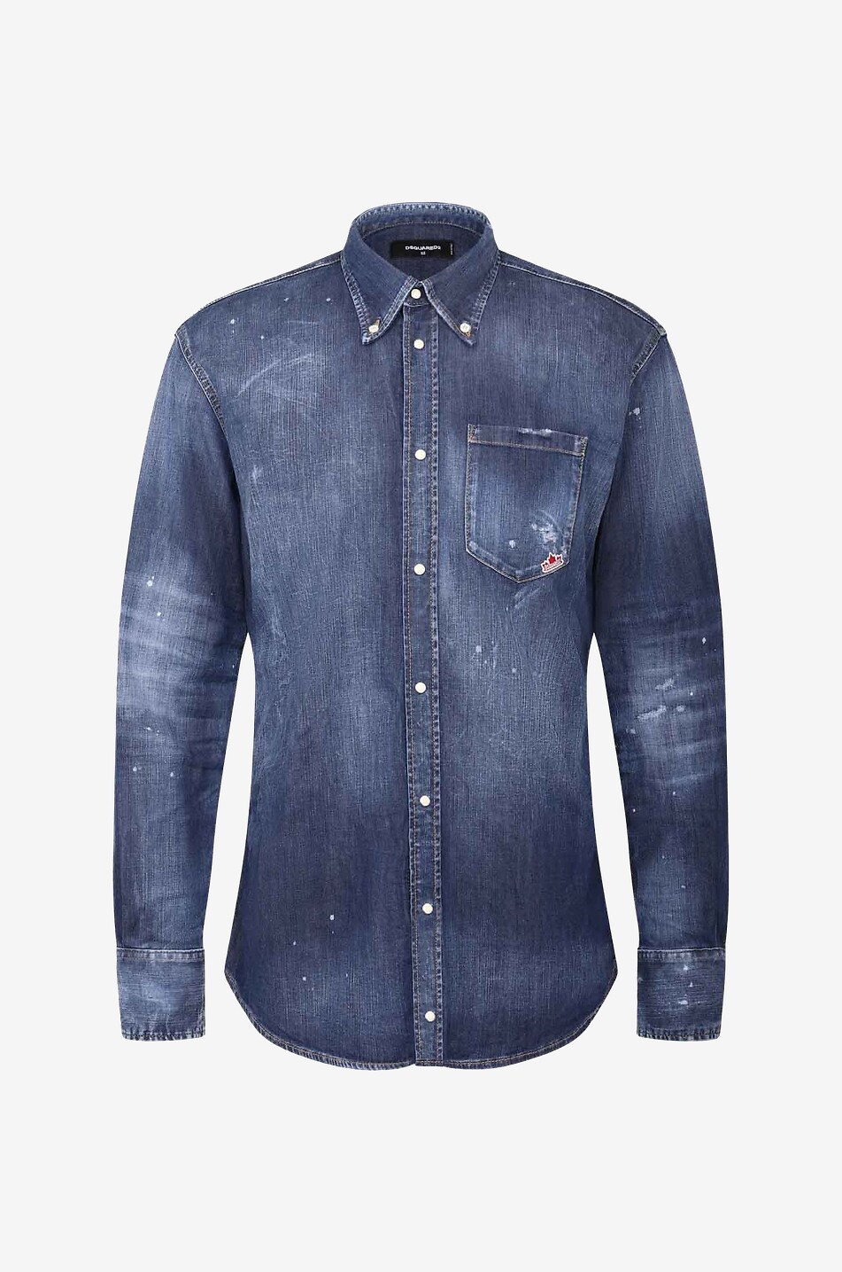 Langärmeliges Hemd aus ausgewaschenem Denim