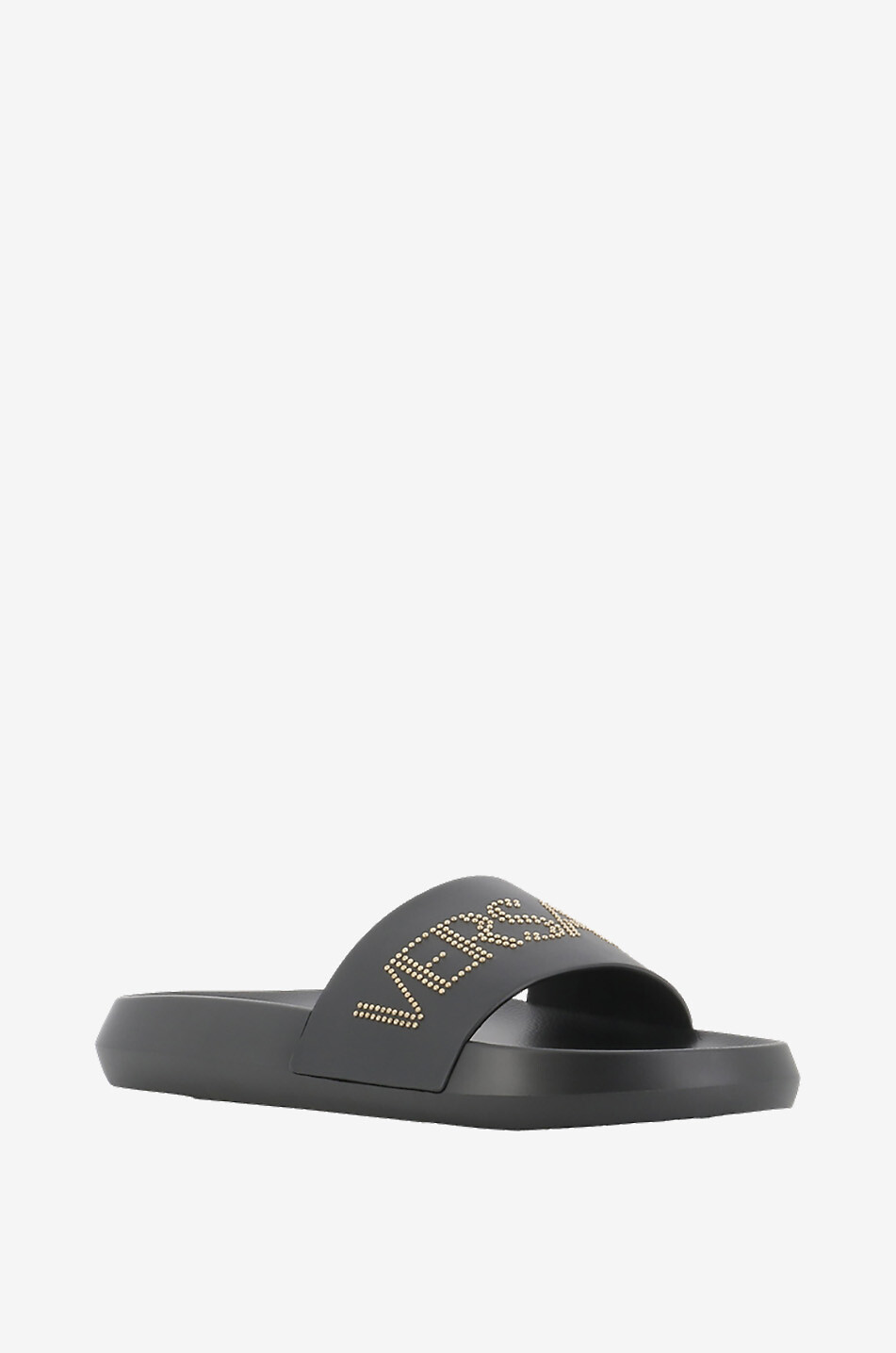 Badeschuhe aus Glattleder mit Nieten VERSACE