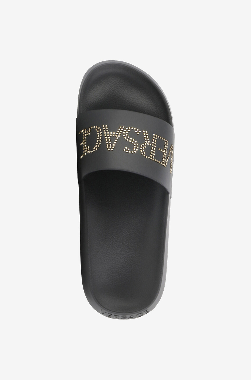 Badeschuhe aus Glattleder mit Nieten VERSACE