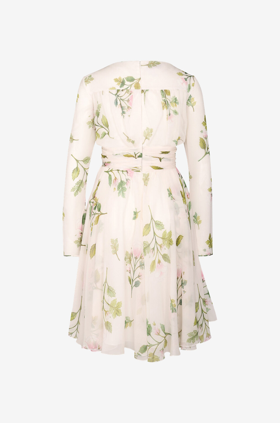 Kurzes ausgestelltes Georgette-Kleid Rose Bouquets