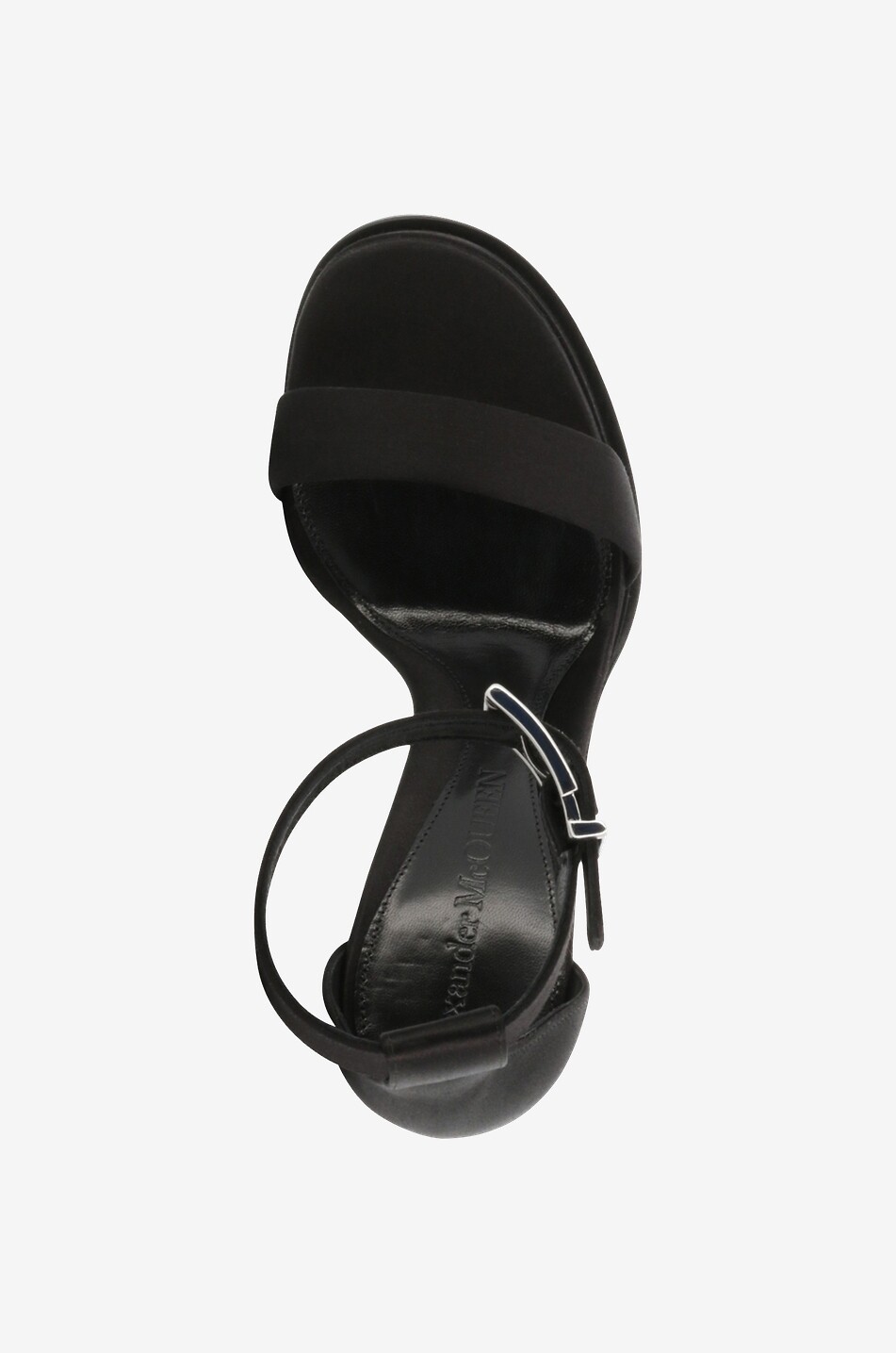 ALEXANDER McQUEEN Sandales à plateau et talon en satin 80 Femme NOIR 5