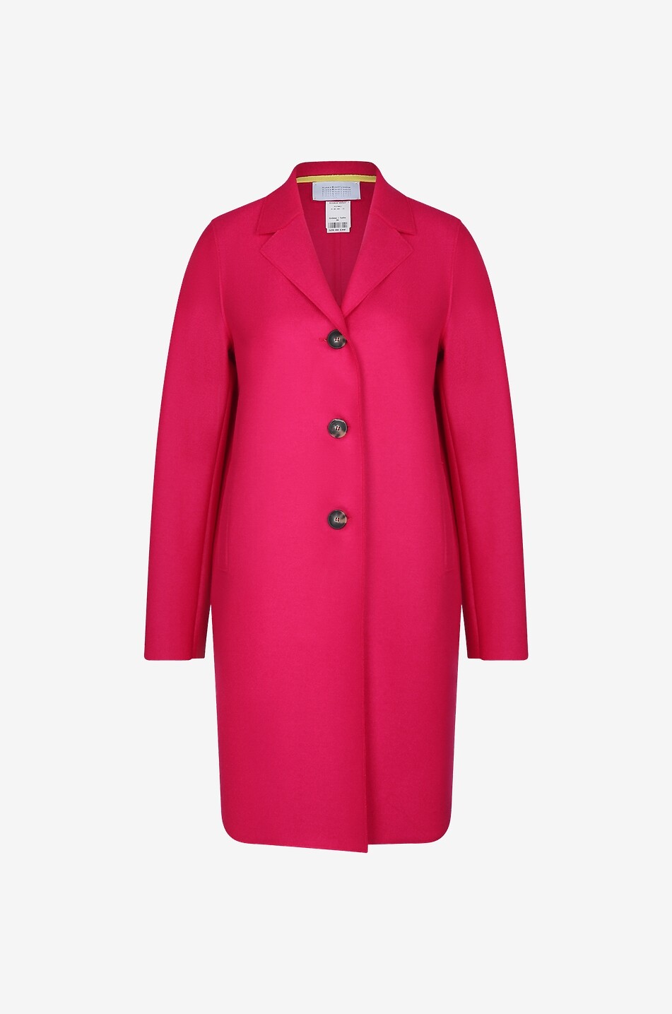 Boxy virgin wool 3/4 length coat