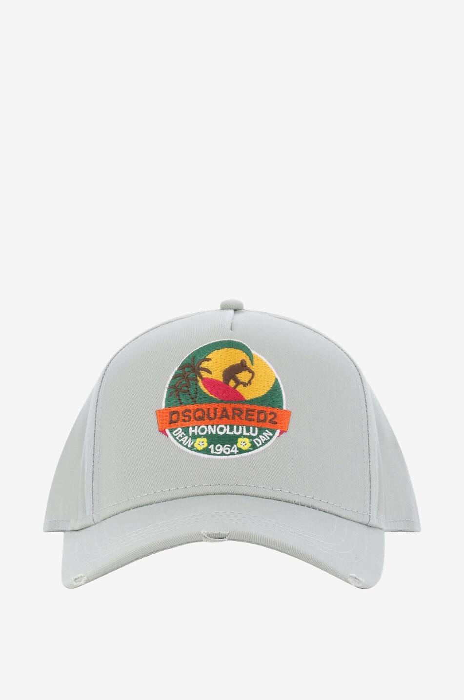 DSQUARED2 Honolulu Catch The Waves gabardine baseball cap Men LIGHT GREEN 1
