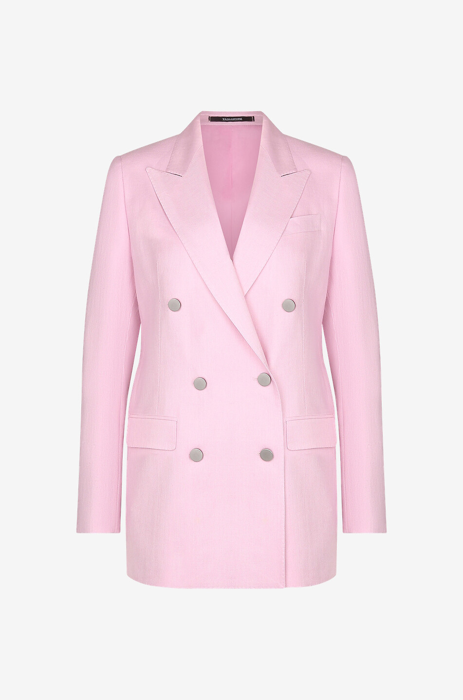 Jasmine double-breasted straight fit linen blazer