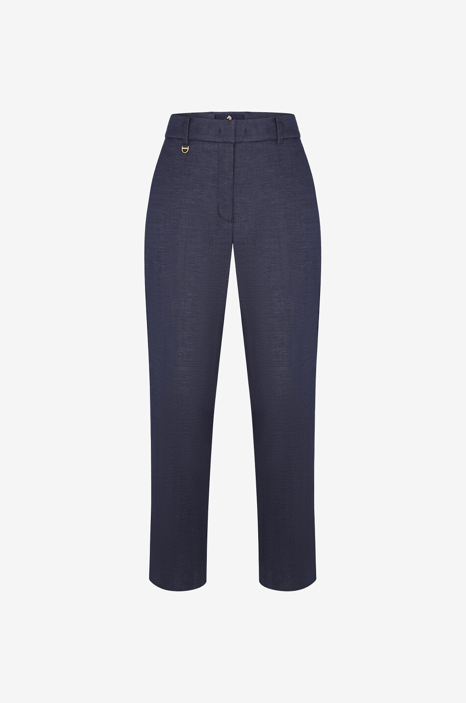 PAMELA HENSON Angelina cotton and linen straight leg trousers Women DARK BLUE 1