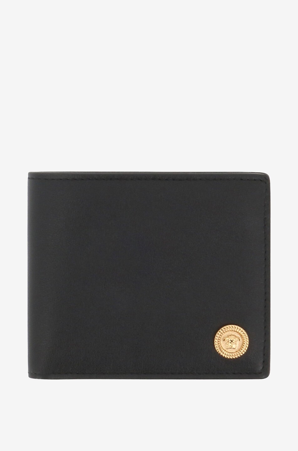 VERSACE Kompakte Kalbsleder-Brieftasche Medusa Biggie Herren SCHWARZ 1