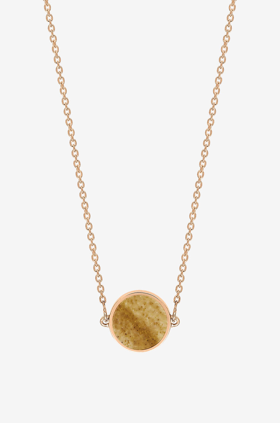 Ever Picture Disc On Chain rose gold and picture jasper necklace