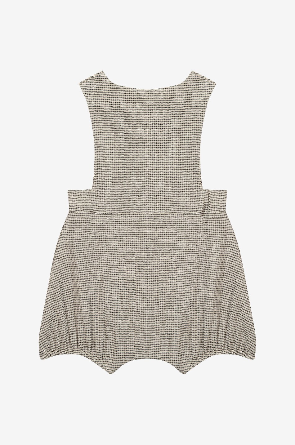 Gingham check baby short dungarees