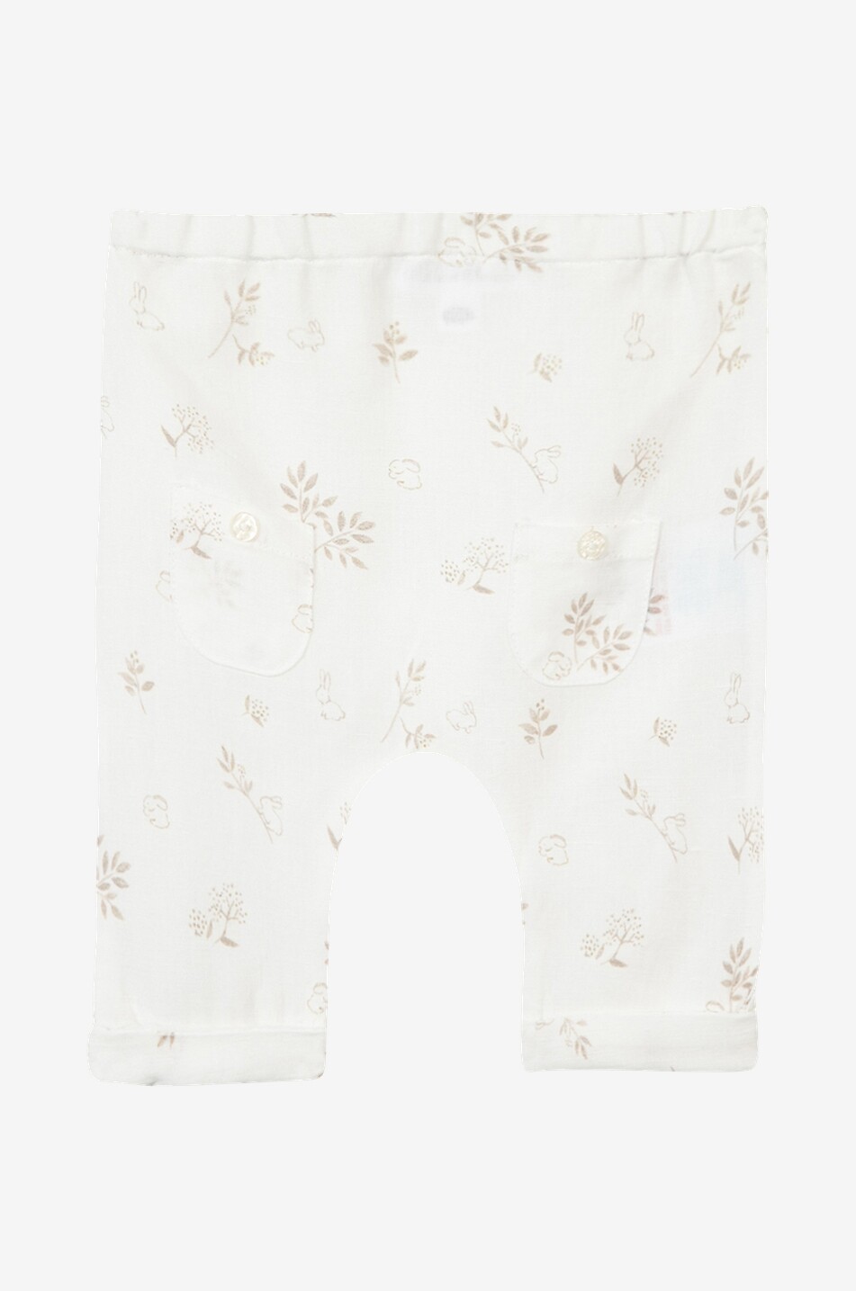 Rabbit printed baby linen and cotton shorts