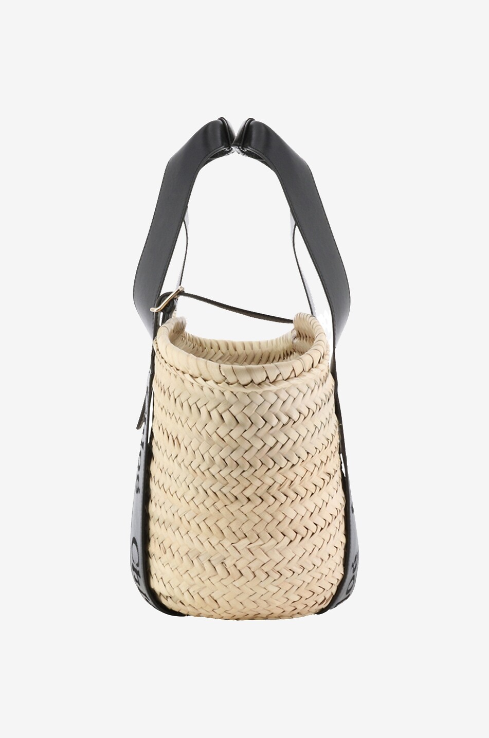 Chloe Sense Medium raffia and leather basket CHLOE Bongenie