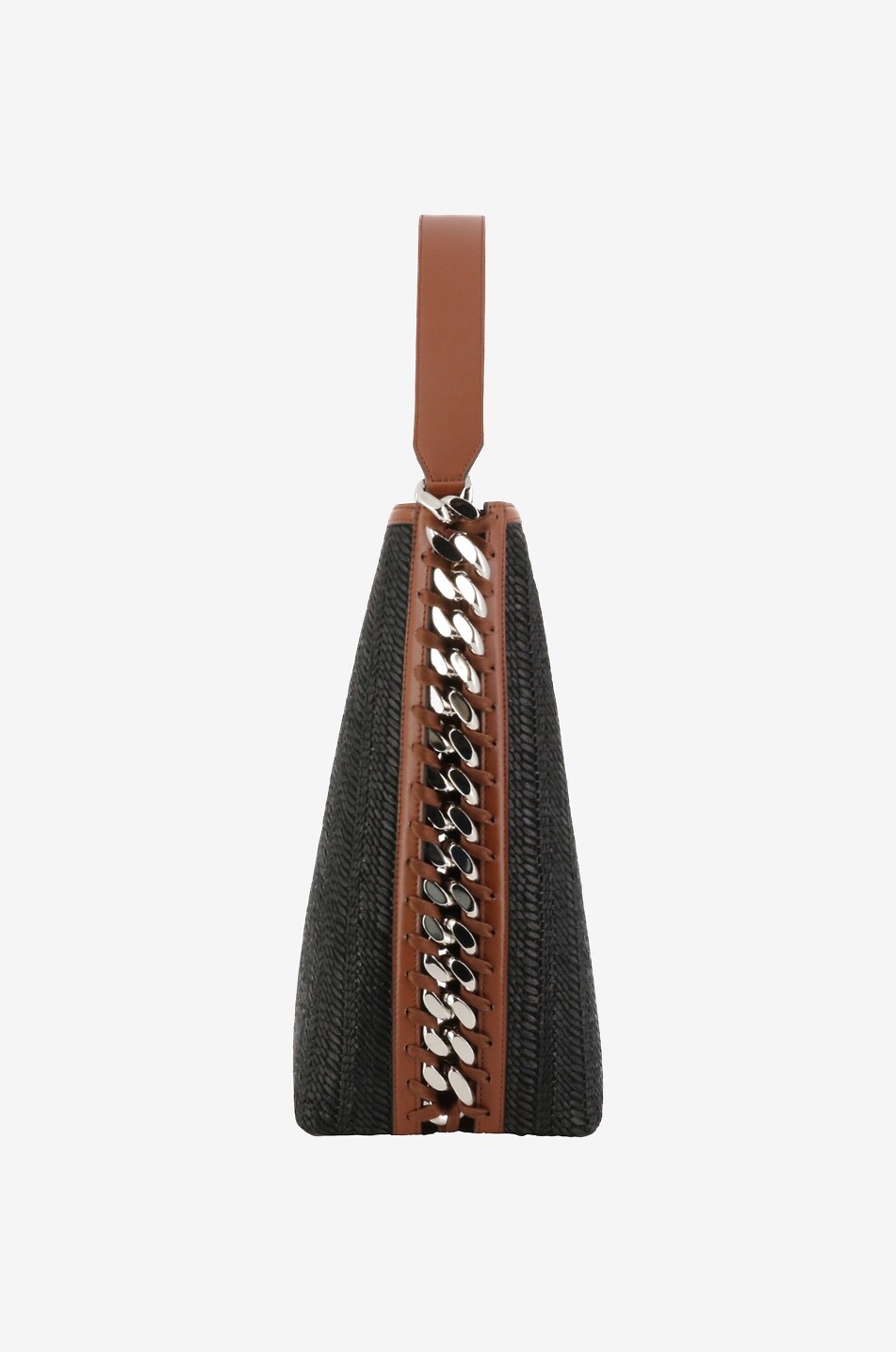 Frayme raffia and faux leather tote bag
