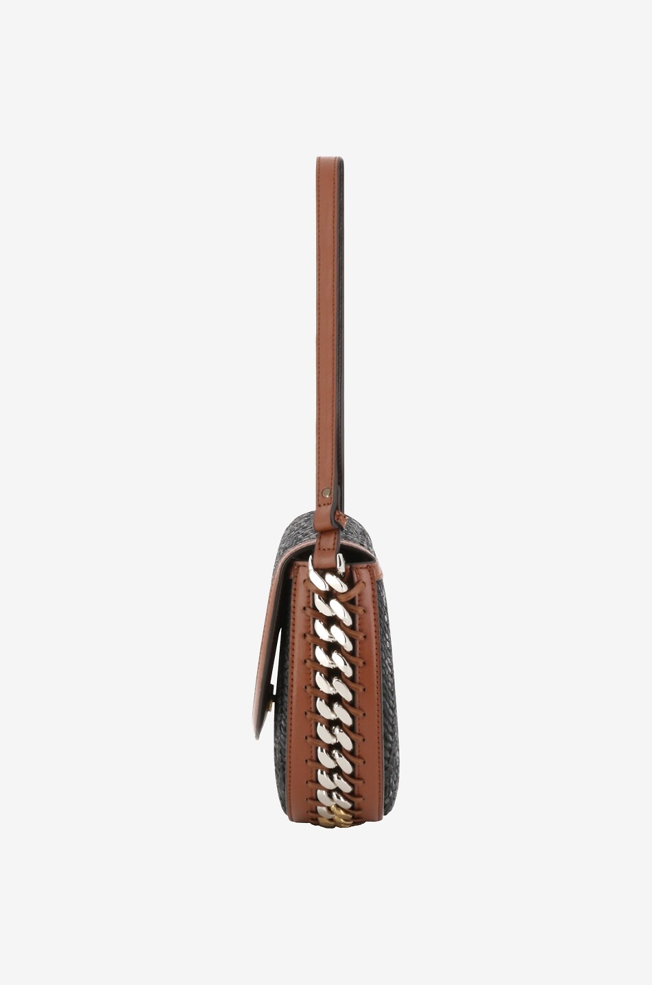 Sac porté épaule en raphia et cuir synthétique Frayme Medium