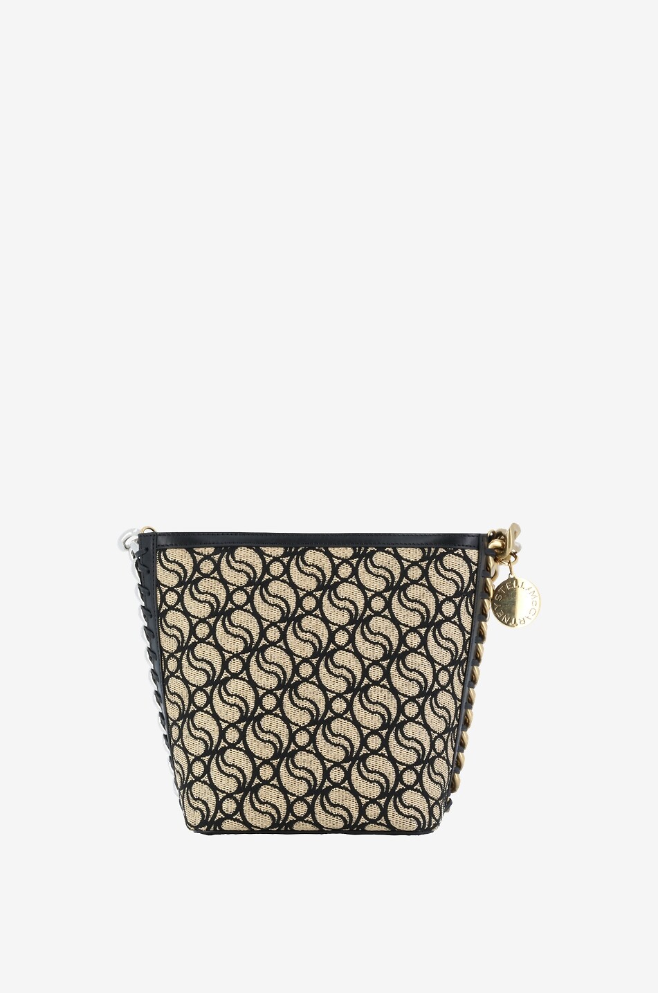 Frayme S-Wave jacquard and faux leather bucket bag