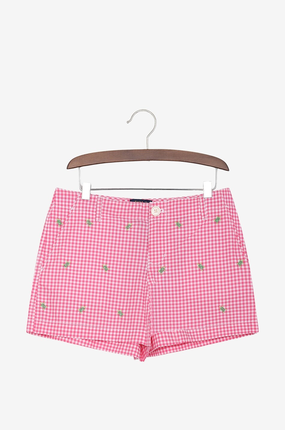 Short fille à carreaux vichy brodé tortues