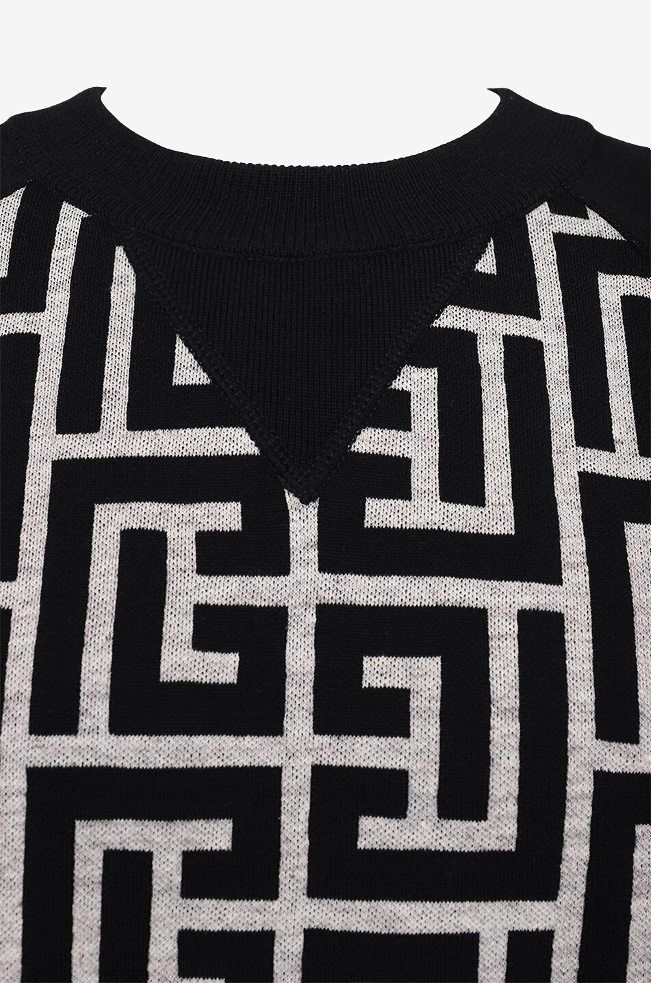 Feiner Jacquard-Pullover mit Monogramm-Motiv