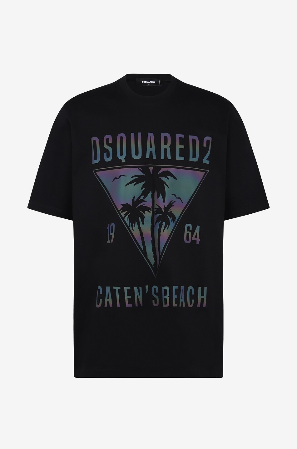 DSQUARED2 T-Shirt mit Print Caten's Beach Slouch Fit Herren SCHWARZ 1