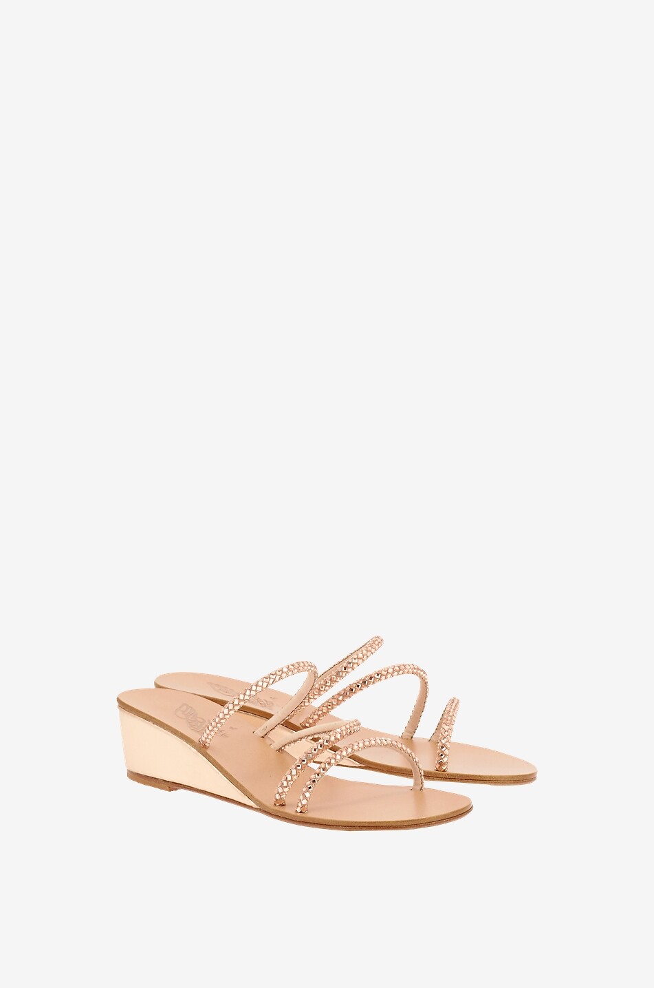 Keilpantoletten aus Metallic-Leder Polymiti Low Wedge
