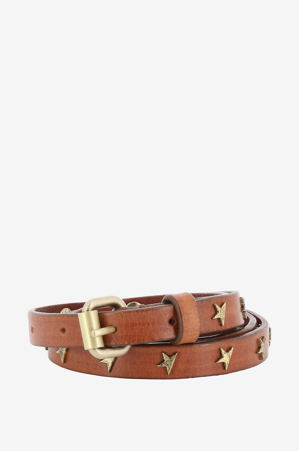 Ceinture fine en cuir à clous étoile Molly - 1,5 cm