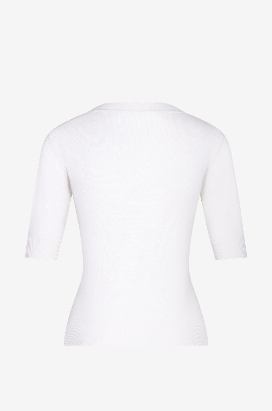 Lace adorned cashmere short-sleeved jumper