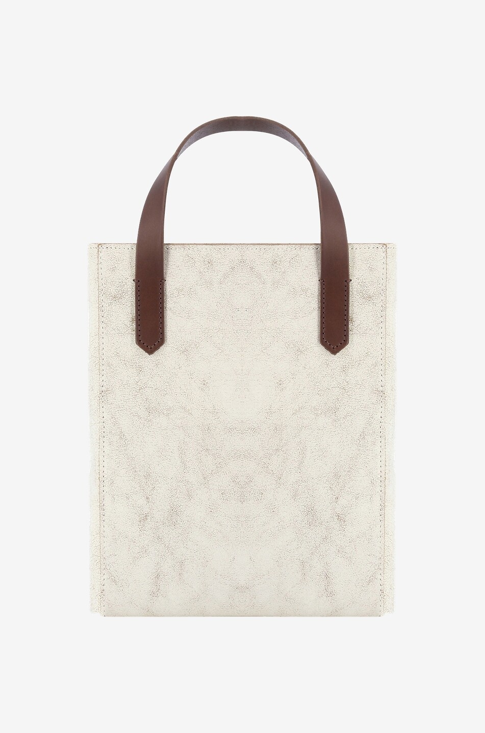 GOLDEN GOOSE Sac cabas en cuir vintage Mini California Golde Goose Property Femme BLANC CASSE 3