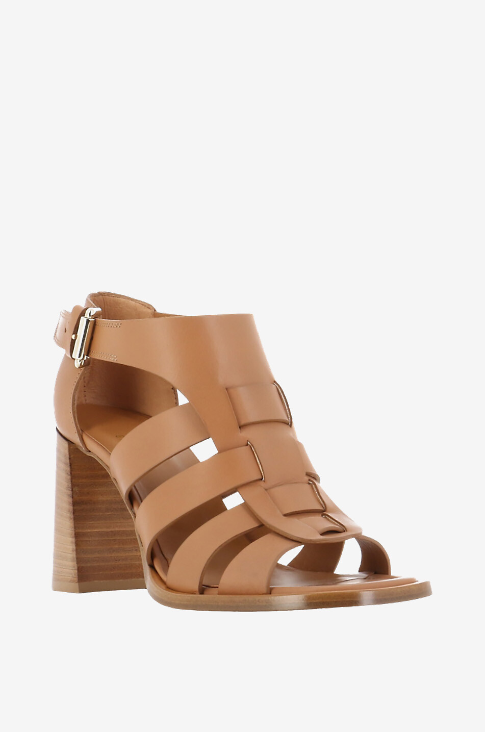 Sandales à talon carré en cuir lisse Jackson 85