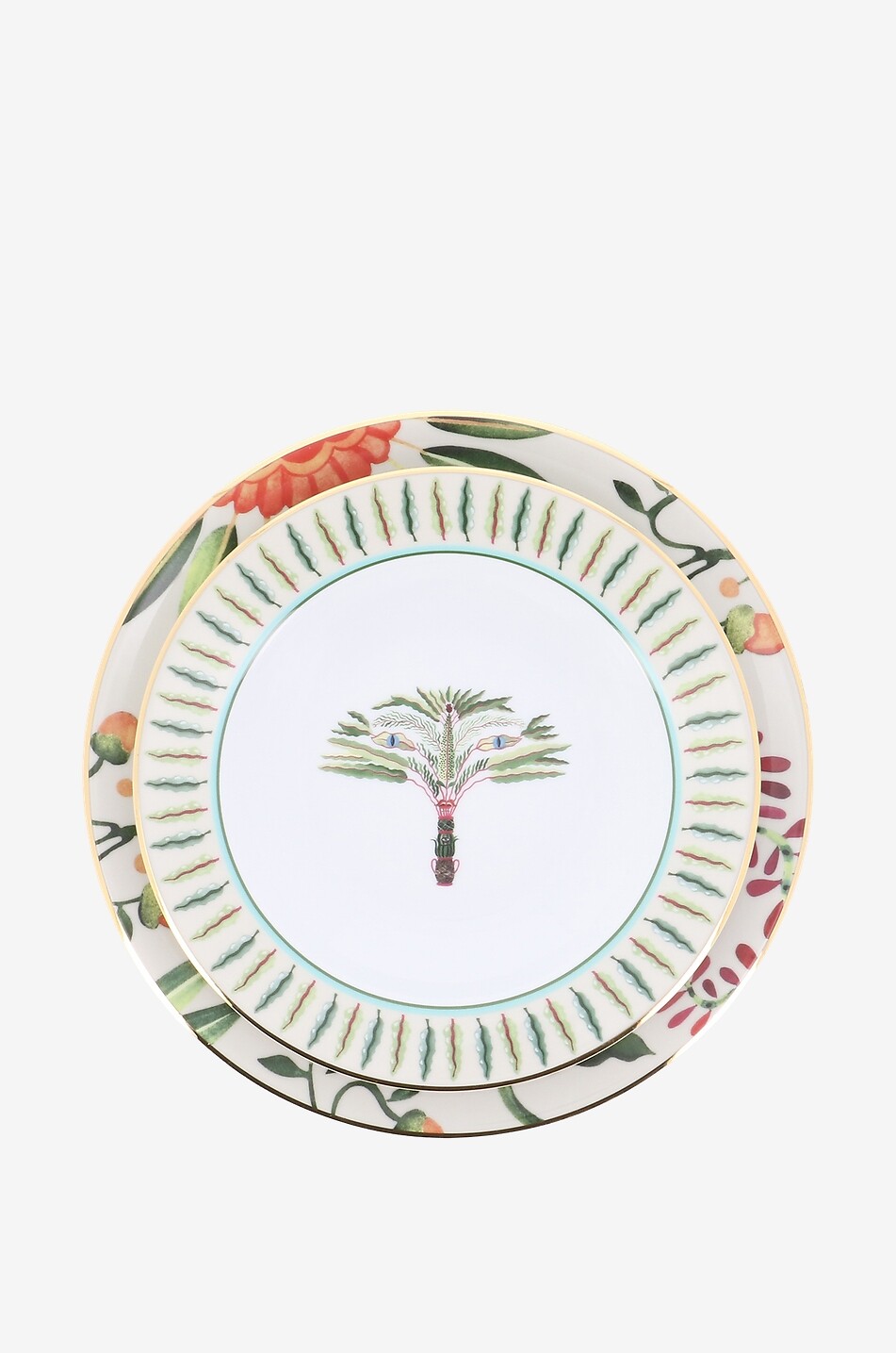 Service de deux assiettes creuses et plates en porcelaine Eden