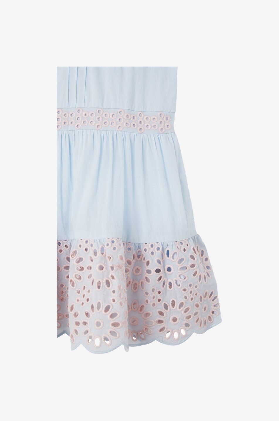 Robe sans manches fille à broderies anglaises