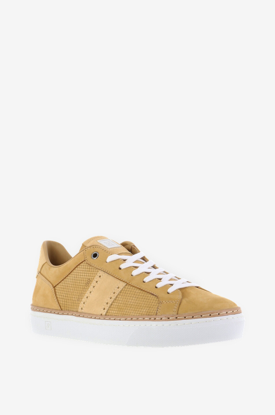 RUBIROSA Ava checked suede low-top lace-up sneakers Men MEDIUM YELLOW 1