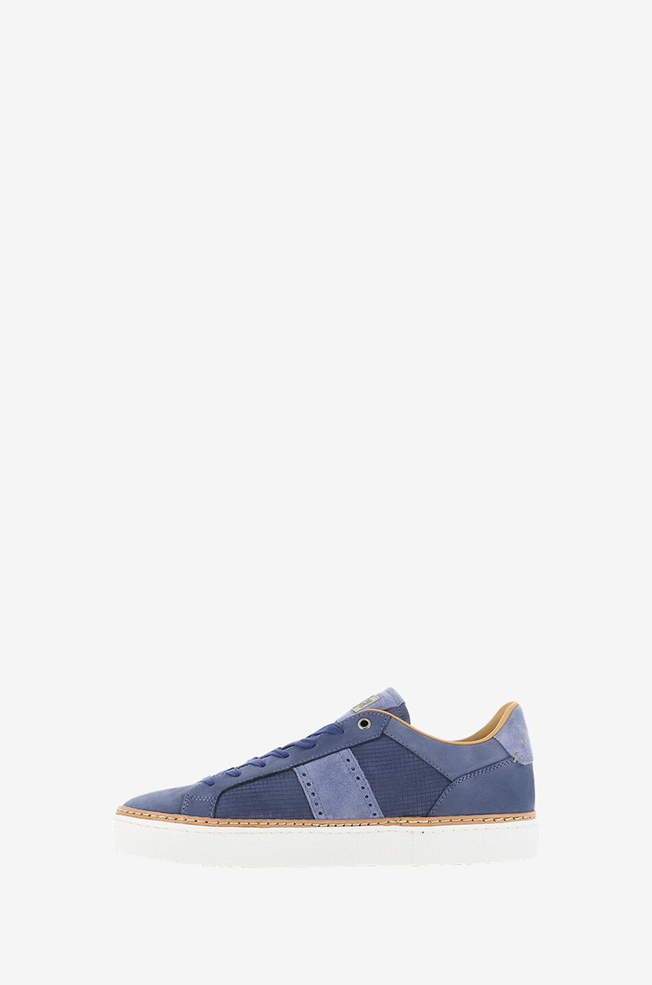RUBIROSA Ava checked suede low-top lace-up sneakers Men MEDIUM BLUE 3