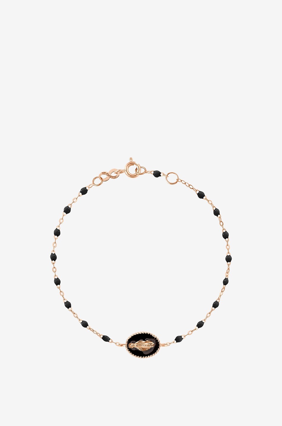 Armband aus Roségold mit Medaille Madone Noir - 17cm